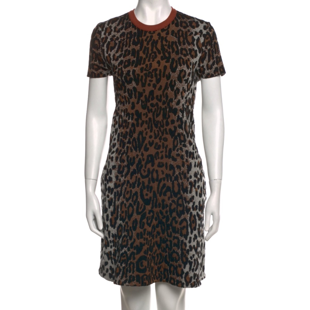 STELLA McCARTNEY Animal Print Knit Mini A-line Dress XS /  IT38